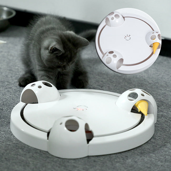 Electric Cat Toy Wheel Crazy White Cat Catching Mouse Automatic Turntable Cats Toys