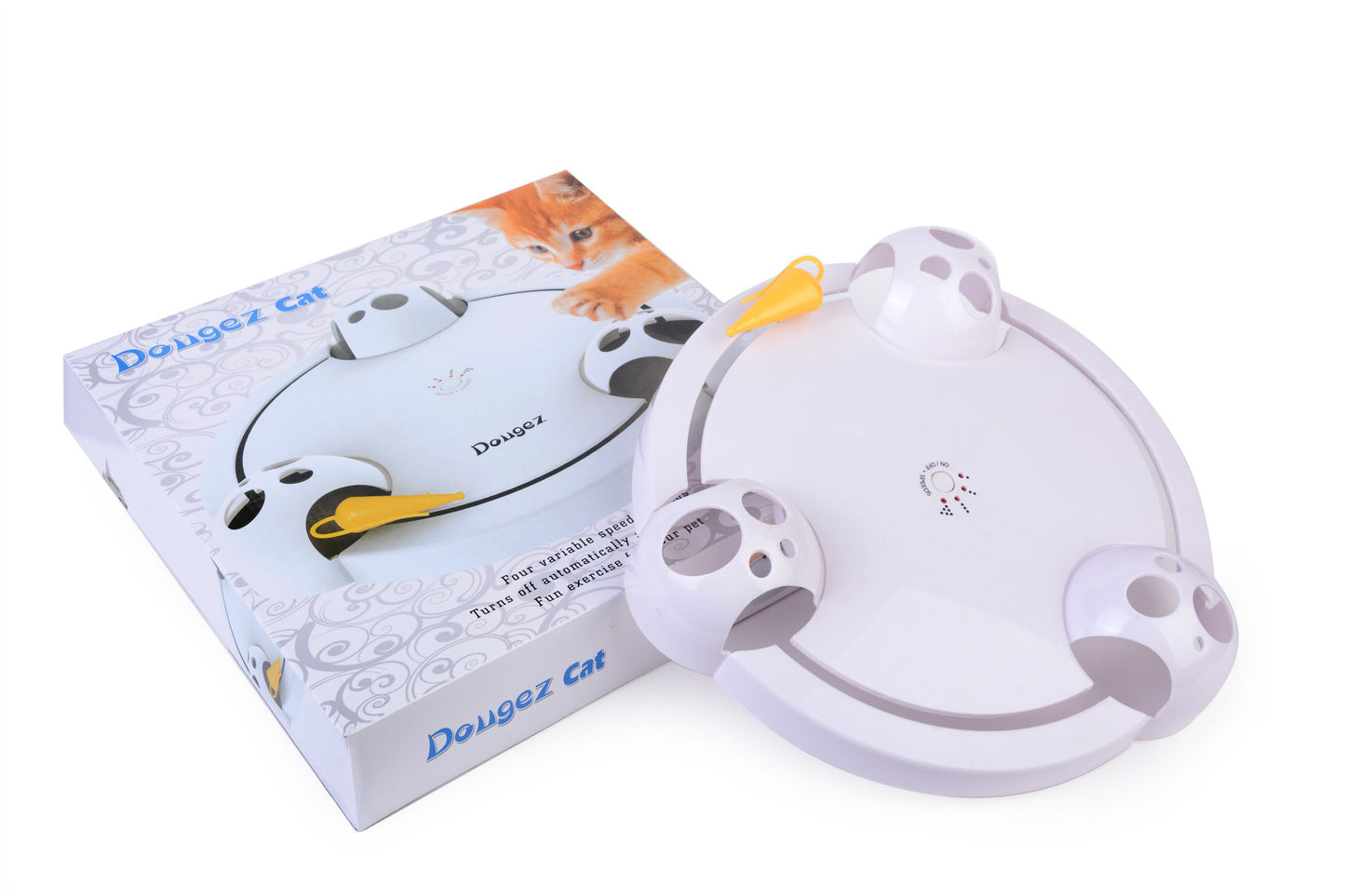 Electric Cat Toy Wheel Crazy White Cat Catching Mouse Automatic Turntable Cats Toys