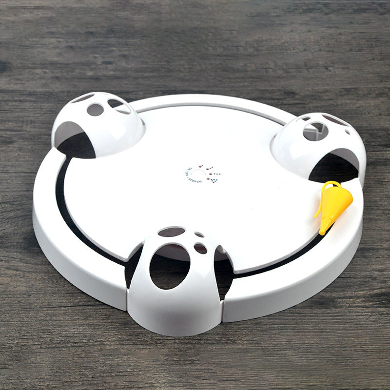 Electric Cat Toy Wheel Crazy White Cat Catching Mouse Automatic Turntable Cats Toys